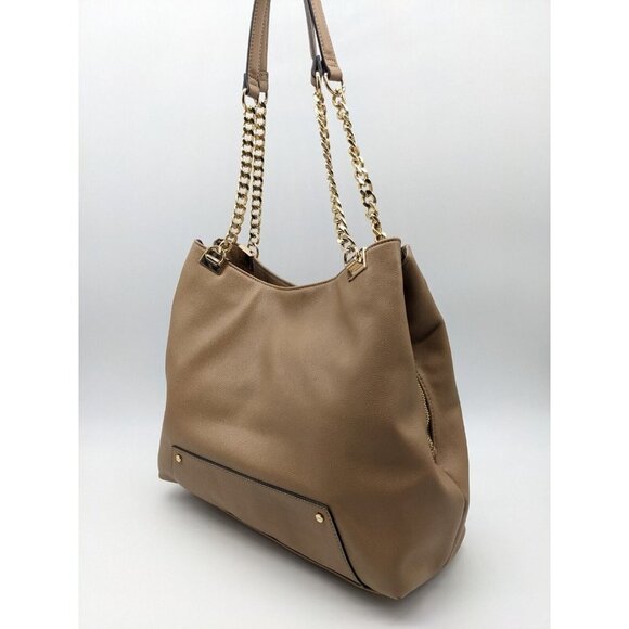 INC Trippii faux-leather chain strap women's tote shoulder bag - CAMEL (Used) - Picture 4 of 12